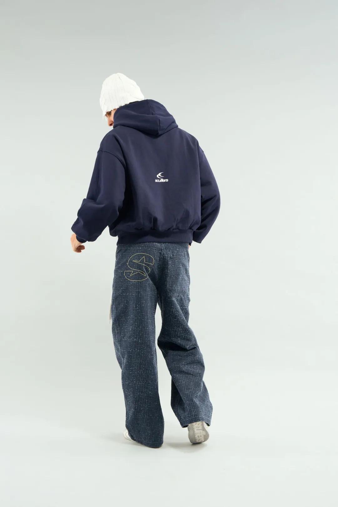 Fashion Scuffers Steel Navy Zipper