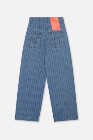 Clearance Scuffers Striped Blue Denim Pants